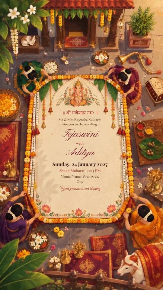 Mangal Aangan — Indian Wedding Invitation | InviteMitra